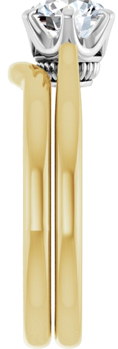 Sužadėtuvių Žiedas „Solitaire“ 585 Baltojo Ir Geltonojo Aukso Round 6.5mm (9)