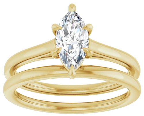 Sužadėtuvių Žiedas „Claw-Pong“ 14k yellow gold Marquise 9mm x 4.5mm (8)