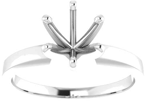 14K White 6.6-7.2 mm Round 6-Prong Solitaire Engagement Ring Mounting (3)