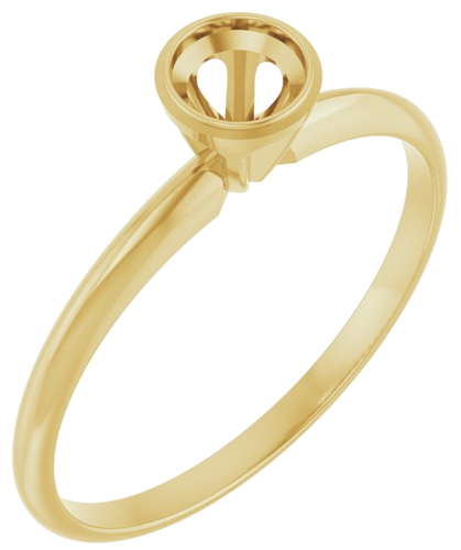 Sužadėtuvių Žiedas „Solitaire“ 585 Geltonojo Aukso Round 4.1mm (1)