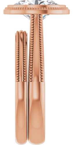 Sužadėtuvių Žiedas „Bezel-Set Solitaire“ 14k rose gold Oval 9mm x 7mm (9)