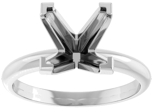 Sužadėtuvių Žiedas „V-Prong Solitaire“ 950 Platinos Square 8mm (3)