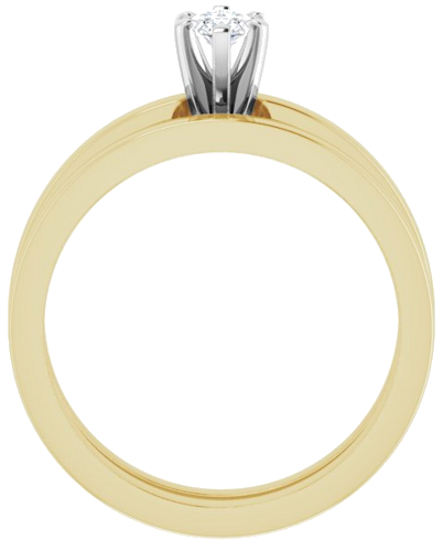 Sužadėtuvių Žiedas „Solitaire“ 14k yellow/white gold Marquise 7mm x 3.5mm (6)