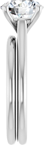 Sužadėtuvių Žiedas „Solitaire“ 585 Baltojo Aukso Round 8.2mm (9)