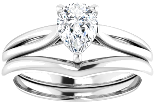 Sužadėtuvių Žiedas „Solitaire“ 14k white gold Pear 7mm x 5mm (8)