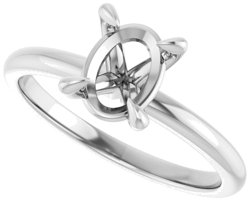 Sužadėtuvių Žiedas „Solitaire“ 950 Platinos Oval 8mm x 6mm (5)