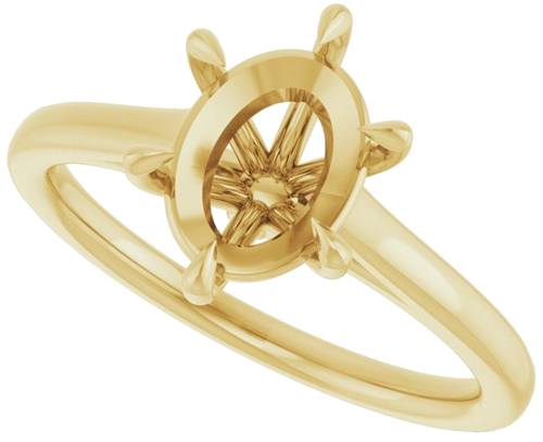 Sužadėtuvių Žiedas „Claw-Pong“ 14k yellow gold Oval 9mm x 7mm (5)