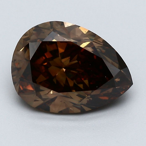 3.07 carat Fancy Dark Orange-SI1 Natūralus Pear Deimantas (1)