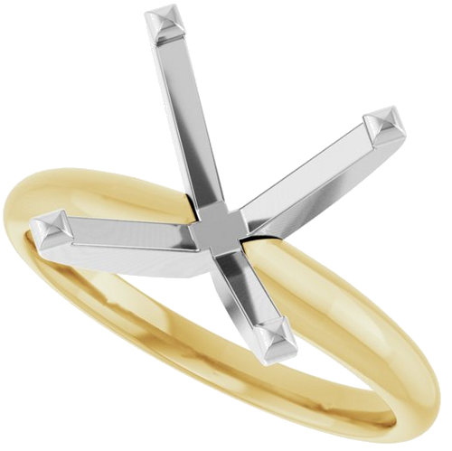 Sužadėtuvių Žiedas „Solitaire“ 14k yellow/white gold Square 8mm (5)