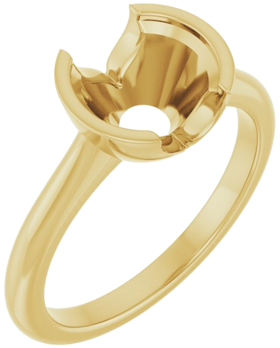Sužadėtuvių Žiedas „Half Bezel Solitaire“ 585 Geltonojo Aukso Round 8.2mm (1)