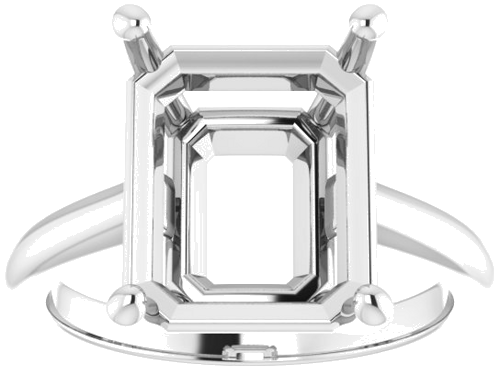 Sužadėtuvių Žiedas „V-End Prong“ 14k white gold Emerald 12mm x 10mm (3)