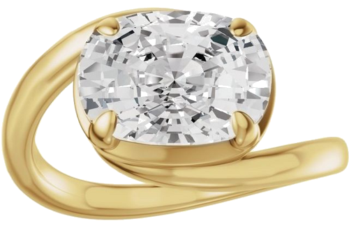 Sužadėtuvių Žiedas „Claw-Prong Solitaire Bypass“ 14k yellow gold Elongated Cushion 9mm x 7mm (3)
