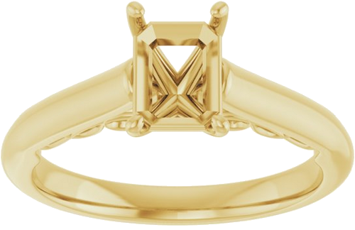 Sužadėtuvių Žiedas „Sculptural“ 14k yellow gold Emerald 7mm x 5mm (3)
