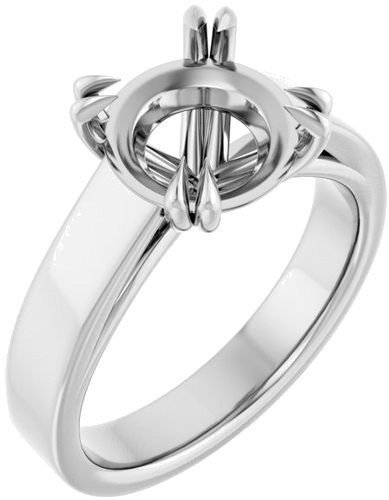 Sužadėtuvių Žiedas „Double Claw-Prong Solitaire“ 925 Sidabro Round 9.4mm (1)