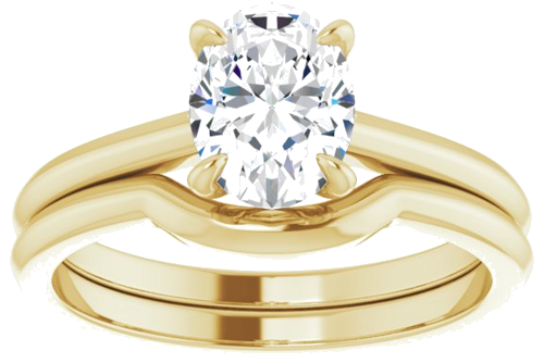 14K Yellow 8x6 mm Oval Solitaire Engagement Ring Mounting (8)