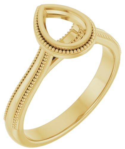Sužadėtuvių Žiedas „Bezel-Set Solitaire“ 18k yellow gold Pear 7mm x 5mm (1)