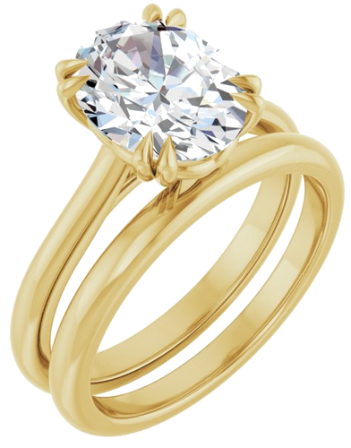 14K Yellow 10x8 mm Oval Solitaire Engagement Ring Mounting (6)