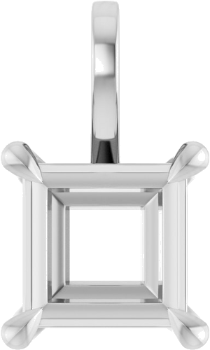 Pakabukas „Solitaire“ 14k white gold Square 6mm (1)