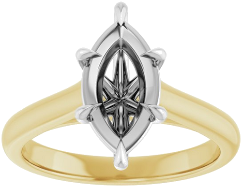 Sužadėtuvių Žiedas „Claw-Prong“ 14k yellow/white gold Marquise 12mm x 6mm (3)