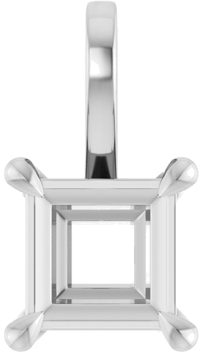 Pakabukas „Solitaire“ 14k white gold Square 4.5mm (1)