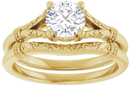 Sužadėtuvių Žiedas „Sculptural“ 14k yellow gold Round 5.8mm (8)