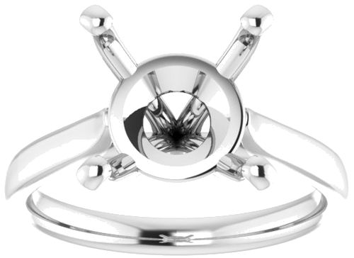 Platinum 11 mm Round Engagement Ring Mounting (3)