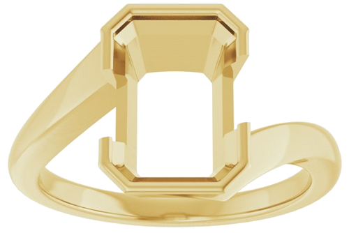 Sužadėtuvių Žiedas „Half-Bezel Solitaire“ 14k yellow gold Emerald 10mm x 7mm (3)