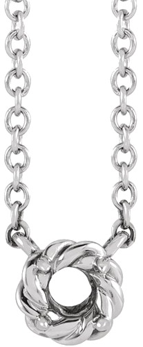 Pakabukas „Claw-Prong Rope“ 14k white gold Round 3mm (1)