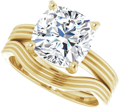 Sužadėtuvių Žiedas „Solitaire“ 18k yellow gold Cushion 9mm (10)