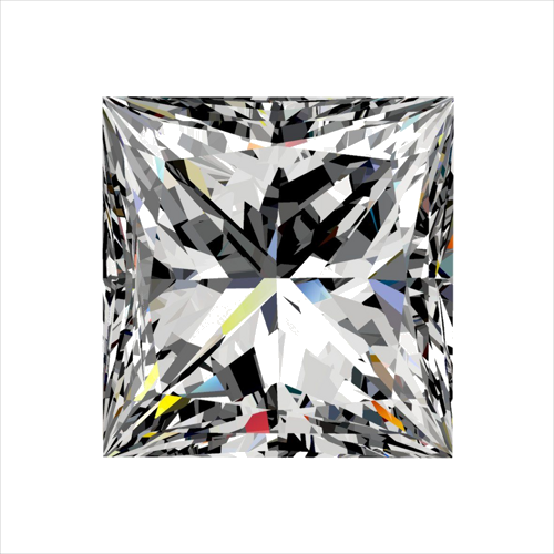 0.4 carat F-SI1 Natūralus Princess Deimantas (1)