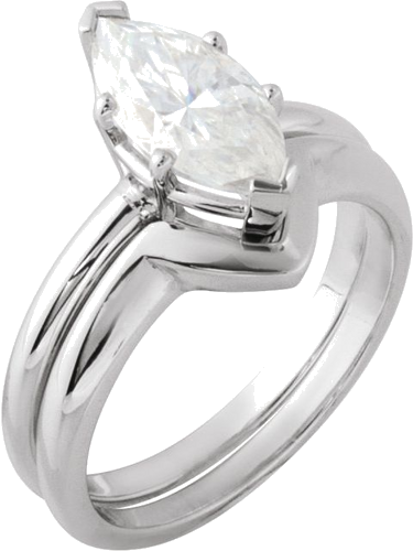 Sužadėtuvių Žiedas „V-End Solitaire“ 14k white gold Marquise 12mm x 6mm (5)