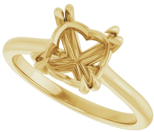 14K Yellow 7 mm Asscher Solitaire Engagement Ring Mounting (5)