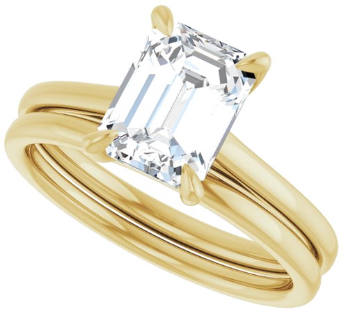 Sužadėtuvių Žiedas „Solitaire“ 585 Geltonojo Aukso Emerald 8mm x 6mm (10)