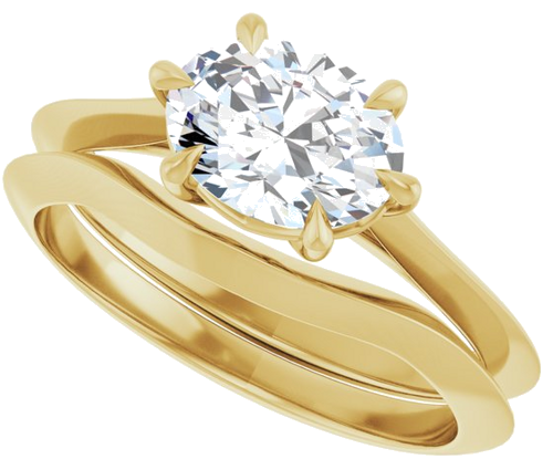 Sužadėtuvių Žiedas „Claw-Prong Solitaire“ 14k yellow gold Oval 8mm x 6mm (10)