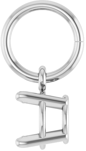 Pakabukas „Solitaire Charm“ 10k white gold Round 5mm (3)