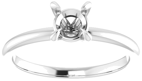 Platinum  5.5 mm Round Solitaire Engagement Ring Mounting (3)