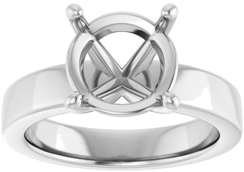 Sužadėtuvių Žiedas 14k white gold Round 10mm (3)