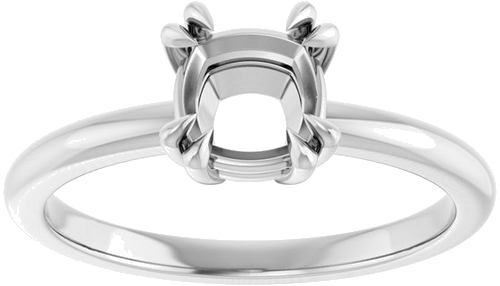 Sužadėtuvių Žiedas „Double Claw-Prong Solitaire“ 10k white gold Cushion 6mm (3)