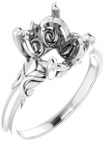 Sužadėtuvių Žiedas „Solitaire“ 14k white gold Oval 11mm x 9mm (1)