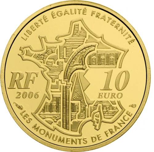 10 eurų Triumfo Arka 2006 Prancūzija auksinė moneta (1)