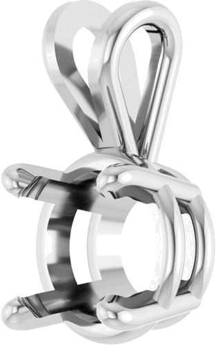 Pakabukas „Round 4-Prong Basket“ 18k white gold Round 6.7mm (2)