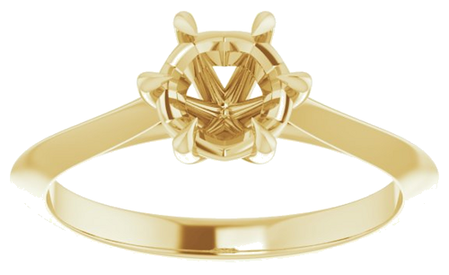 Sužadėtuvių Žiedas „Claw-Prong Solitaire“ 10k yellow gold Round 6mm (3)