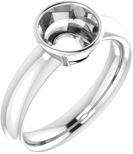 Sužadėtuvių Žiedas „Bezel-Set Solitaire“ 14k white gold Round 7mm (1)