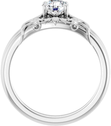 Sužadėtuvių Žiedas „Solitaire“ 14k white gold Round 5.2mm (7)