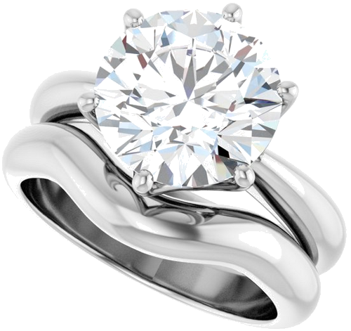 Sužadėtuvių Žiedas „Solitaire Crown-Inspired“ 14k white gold Round 10mm (10)
