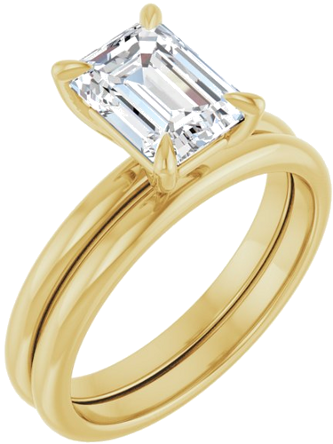 14K Yellow  8x6 mm Emerald Solitaire Engagement Ring Mounting (6)