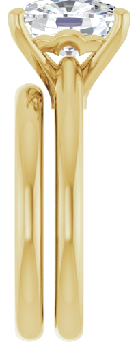 Sužadėtuvių Žiedas 14k yellow gold Elongated Cushion 10mm x 8mm (9)