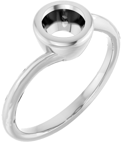 14K White 6.5 mm Round Engagement Ring Mounting (1)