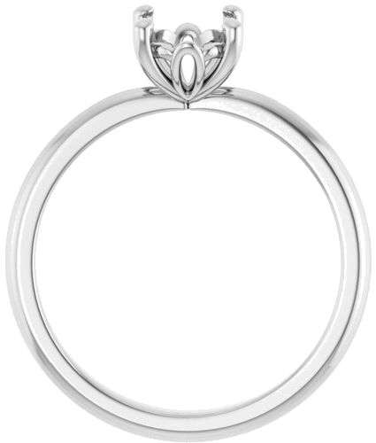 14K White 8x6 mm Oval Solitaire Engagement Ring Mounting (2)