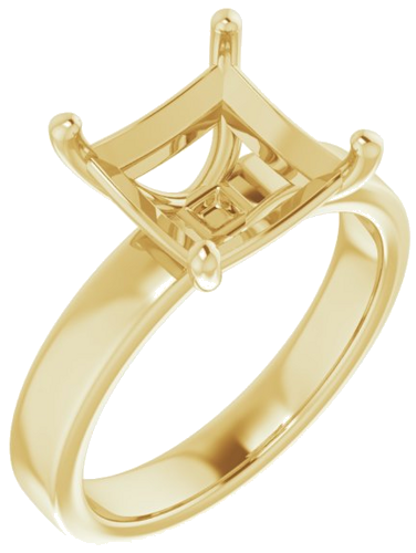 Sužadėtuvių Žiedas „Solitaire“ 14k yellow gold Square 8mm (1)